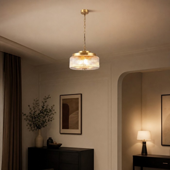 Ribbed Glass Ceiling Lamp HL4349
