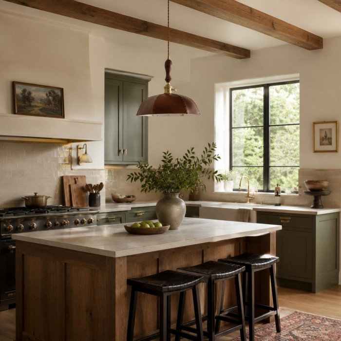Suspension rustique en cuir avec dôme HL4579