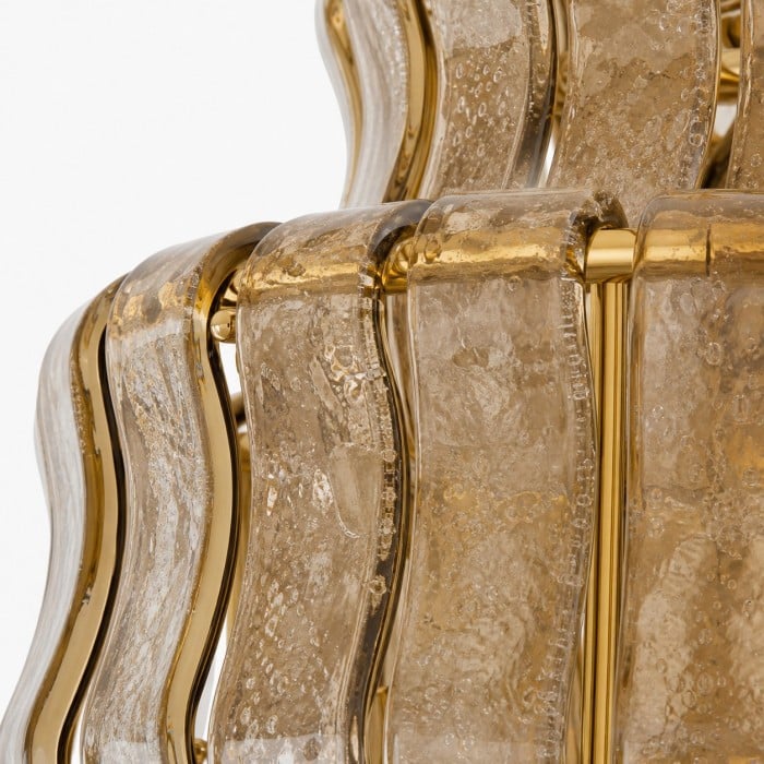Suspension en verre texturé sculpté HL4380