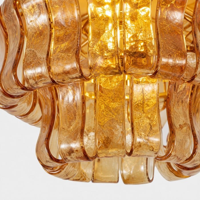 Suspension en verre texturé sculpté HL4380