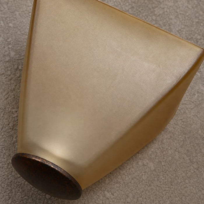 Sculptural Aged Bronze Amber Glass Wall Sconce HL4292