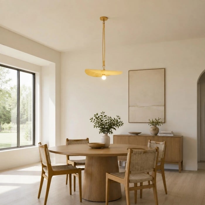 Suspension en laiton sculpté en forme de feuille HL4563