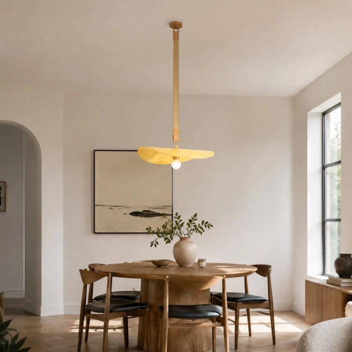 Suspension en laiton sculpté en forme de feuille HL4563