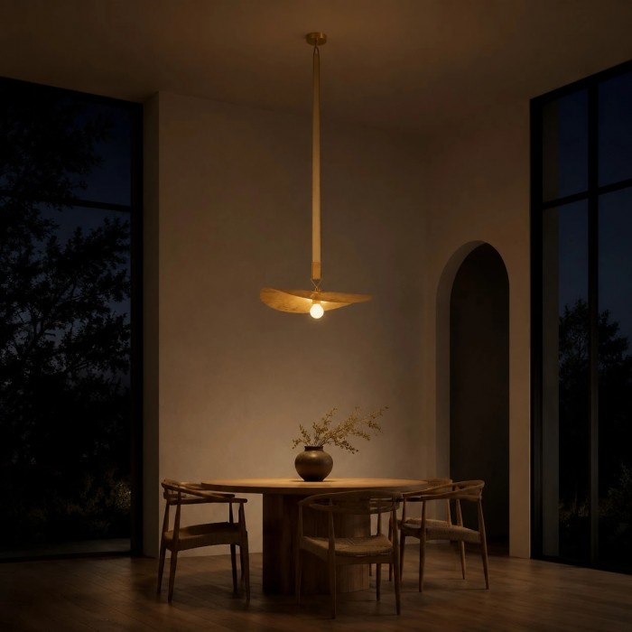 Suspension en laiton sculpté en forme de feuille HL4563
