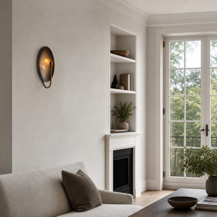 Sculptural Disc Integrated LED Wall Sconce HL4304
