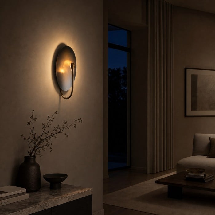 Sculptural Disc Integrated LED Wall Sconce HL4304