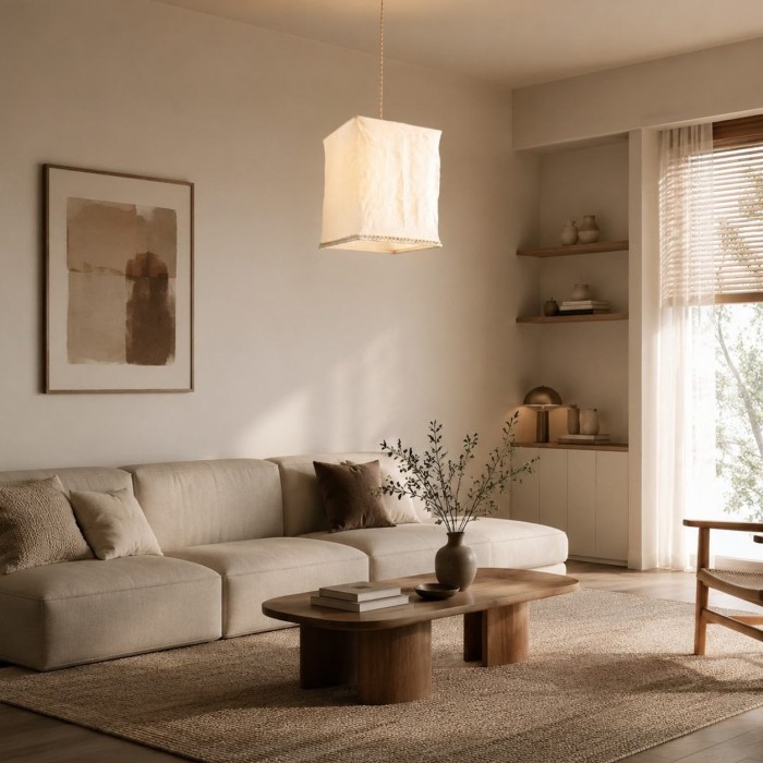 Suspension sculpturale en lin HL4403