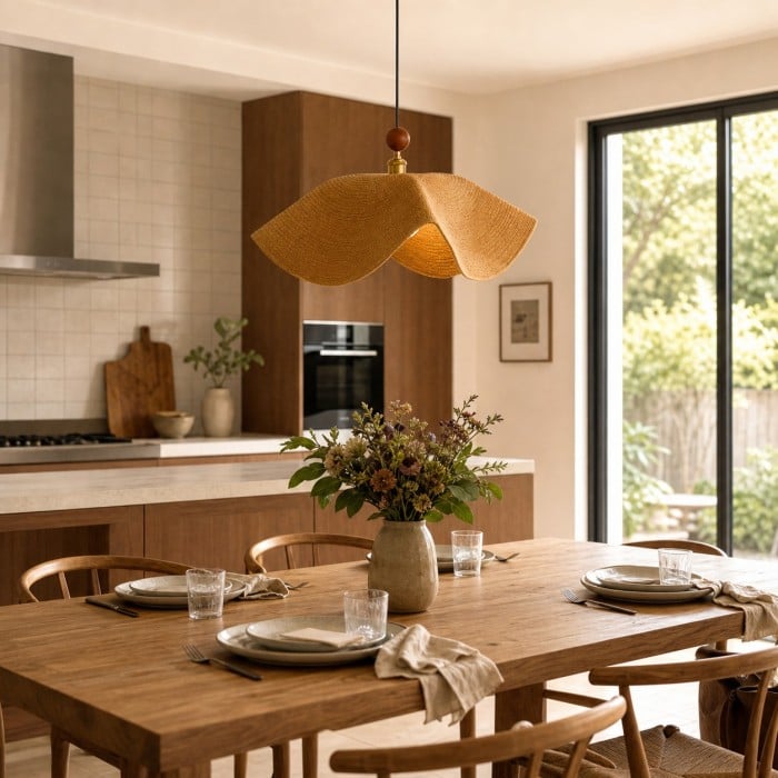 Suspension sculpturale en tissu tissé HL4354