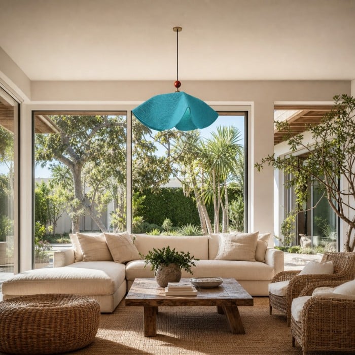 Suspension sculpturale en tissu tissé HL4354