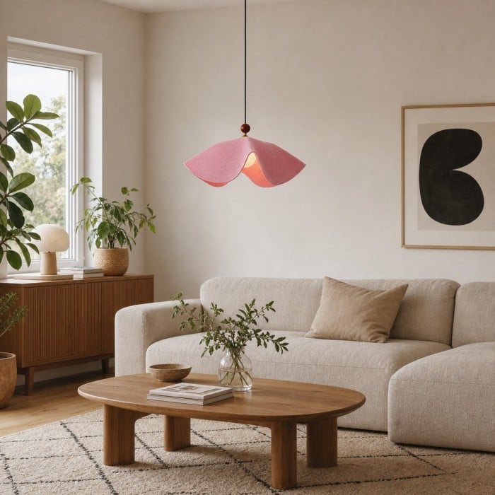 Suspension sculpturale en tissu tissé HL4354