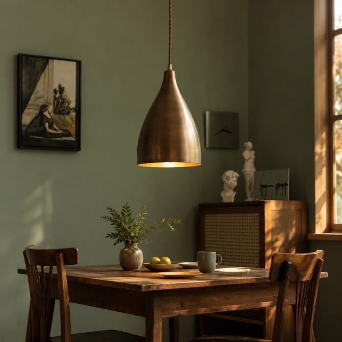 Suspension vintage en laiton massif pour salles à manger et îlots de cuisine HL4513