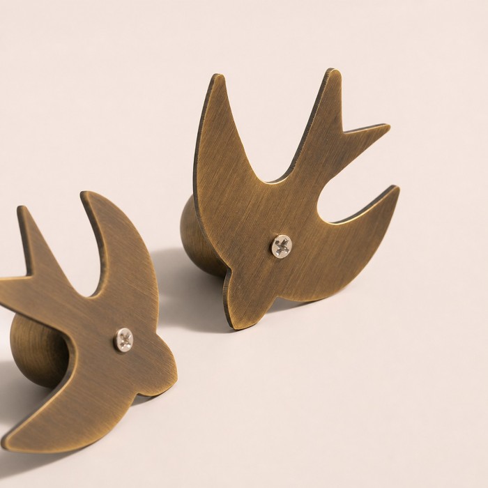 Swallow-Shaped Solid Brass Cabinet Knob HL4613