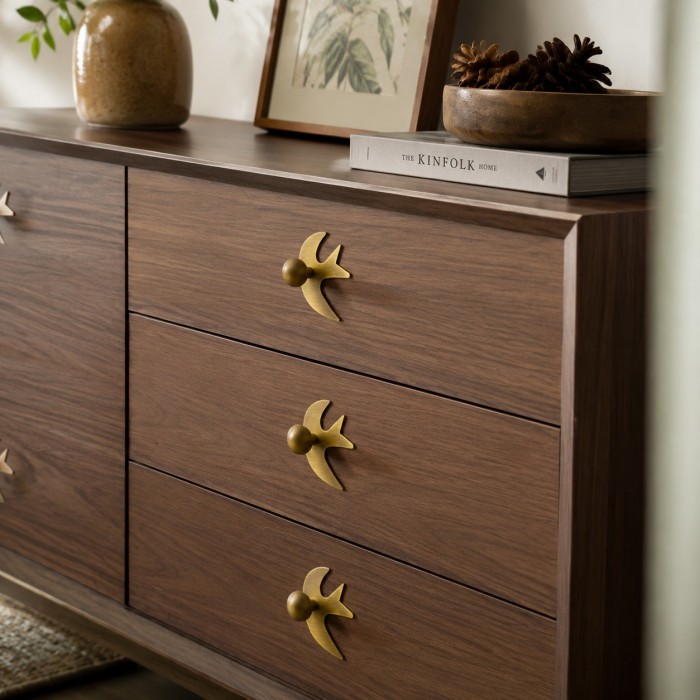 Swallow-Shaped Solid Brass Cabinet Knob HL4613