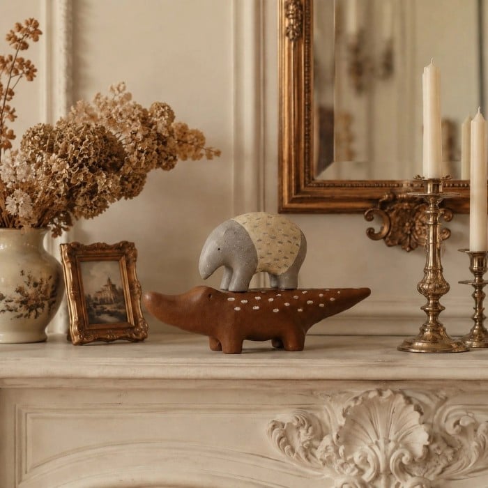 Textured Resin Animal Figurine Shelf Decor HL4614