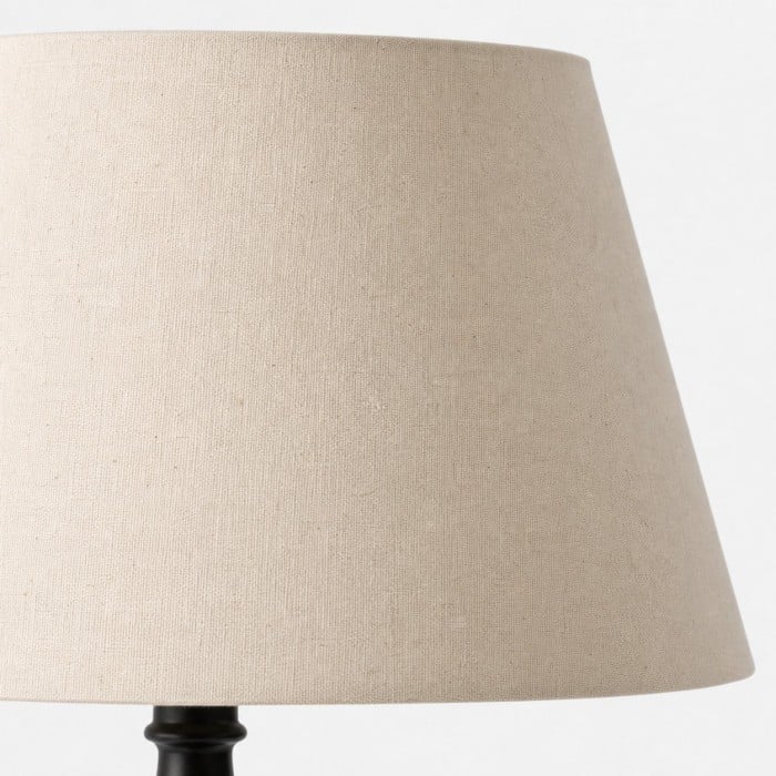 Turned-Wood Floor Lamp with Fabric Shade HL4399