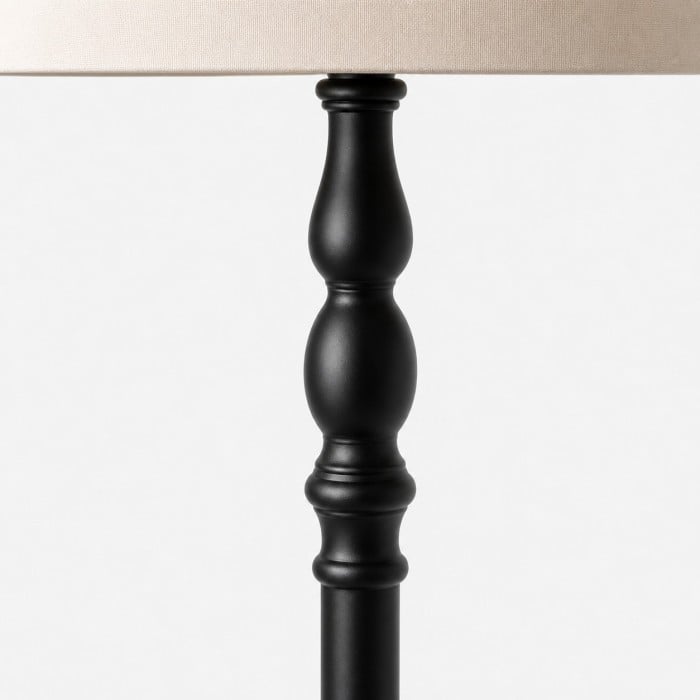 Turned-Wood Floor Lamp with Fabric Shade HL4399