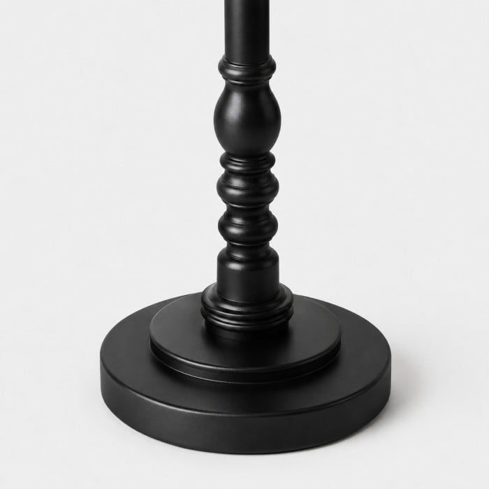 Turned-Wood Floor Lamp with Fabric Shade HL4399