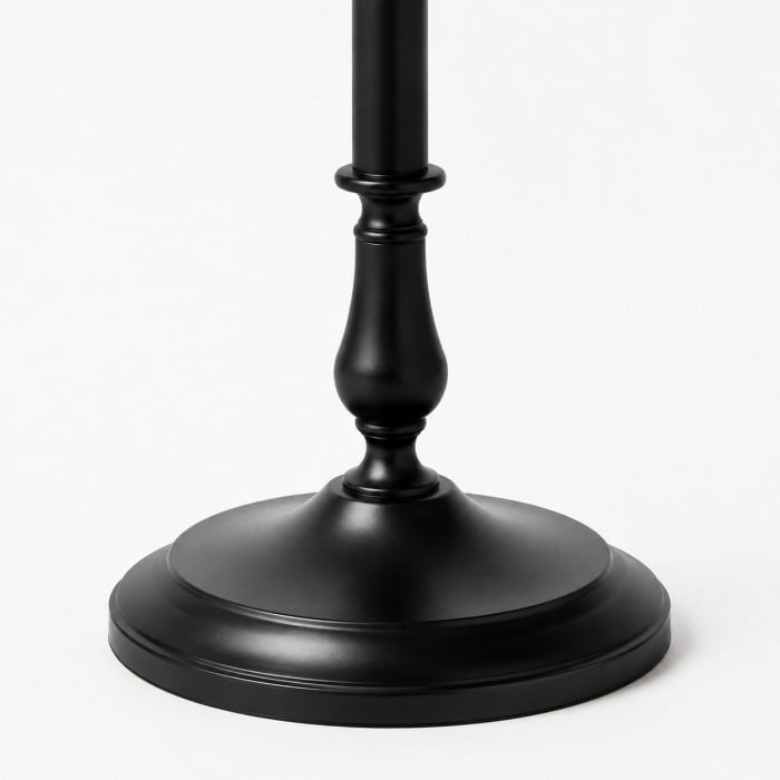 Vintage Black Iron Floor Lamp with Fabric Shade HL4460