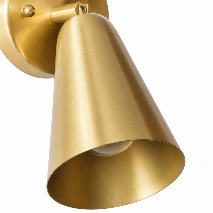 Vintage Brass Adjustable Wall Sconce with Cone and Bell Shade Options HL4276