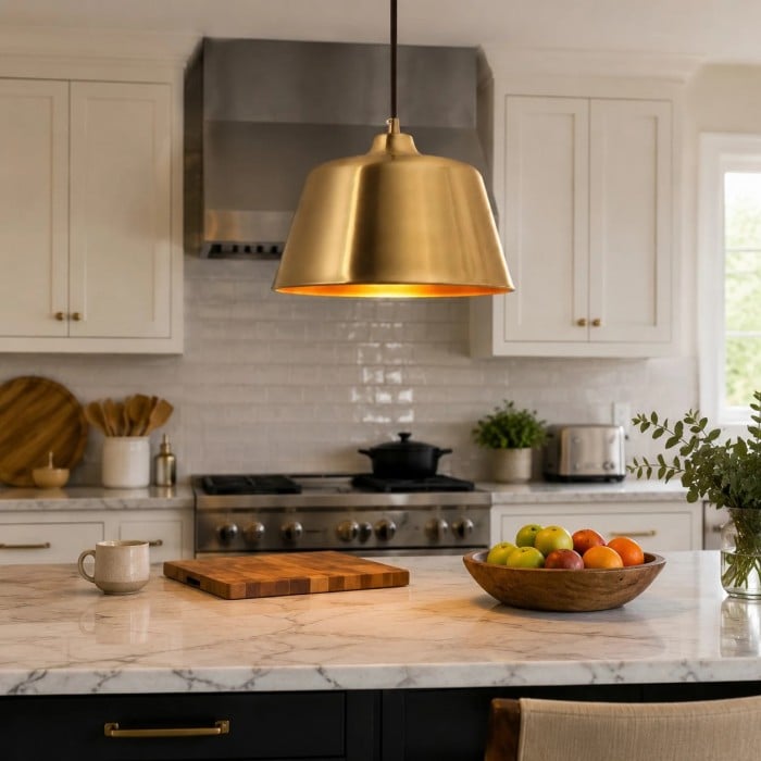 Suspension cloche en laiton vintage HL4496