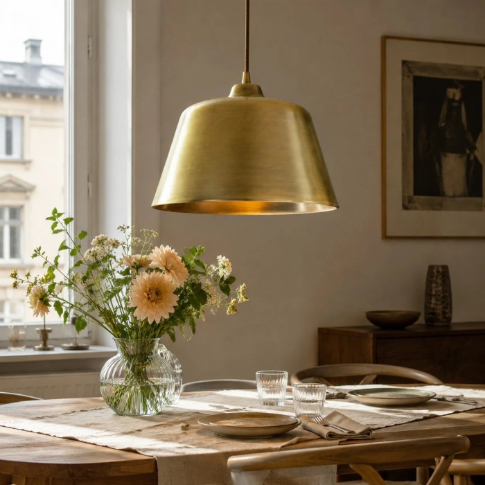 Suspension cloche en laiton vintage HL4496