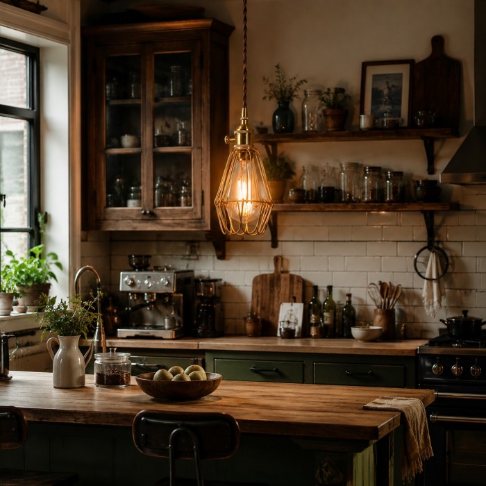 Suspension vintage en laiton HL4484
