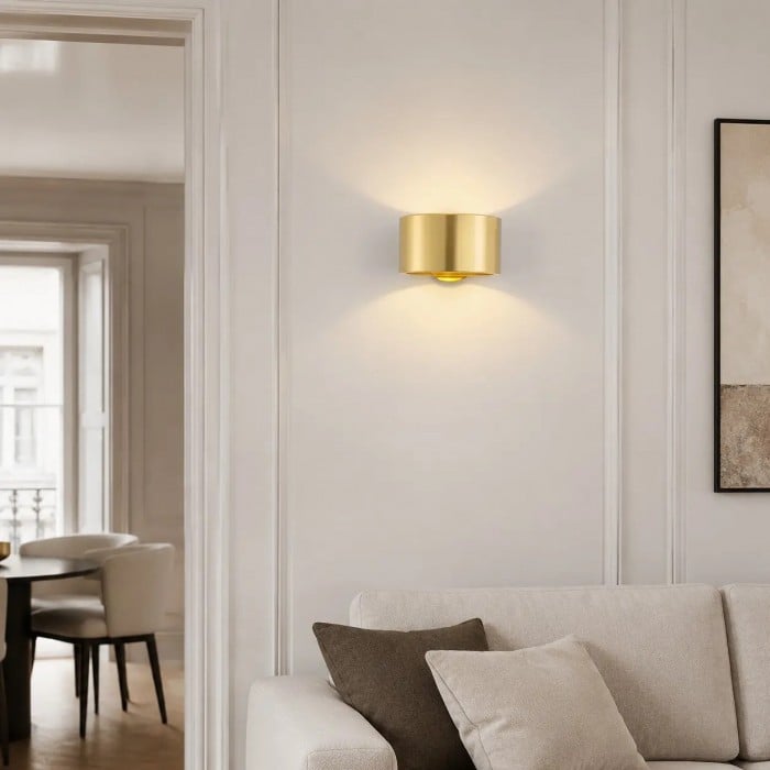 Vintage Brass Cylindrical Wall Sconce HL4253