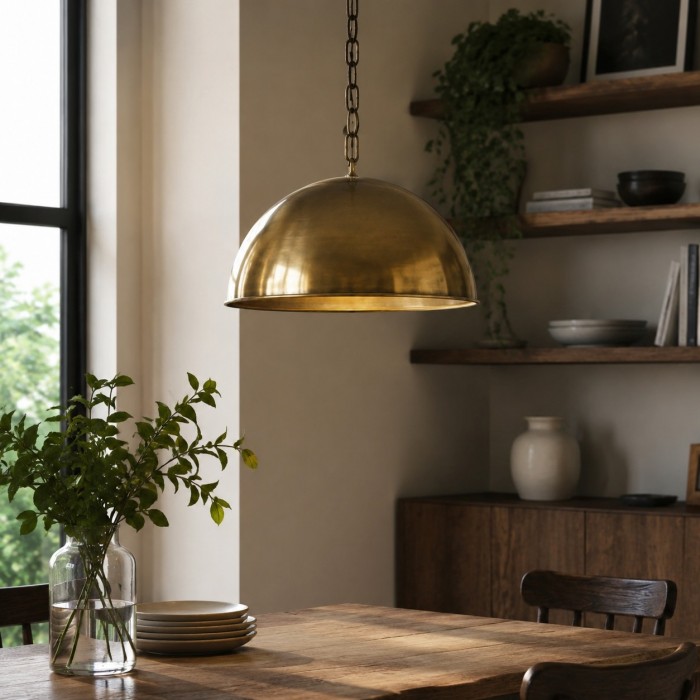 Suspension vintage en laiton avec dôme HL4531
