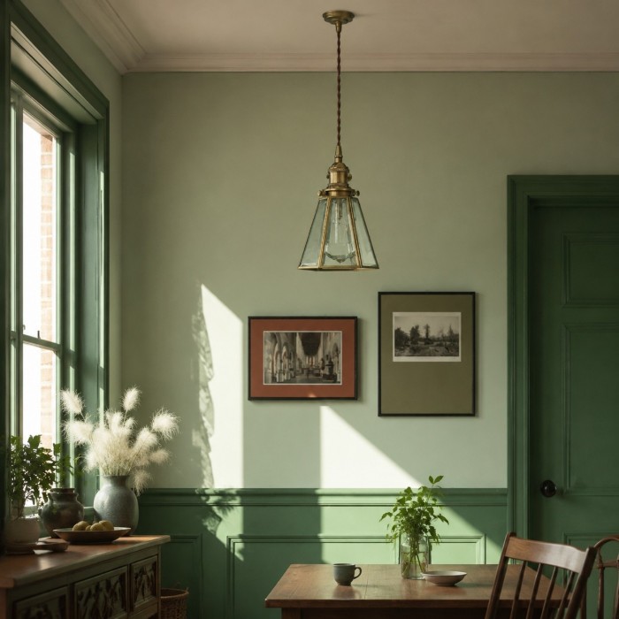 Suspension vintage en laiton et verre HL4517