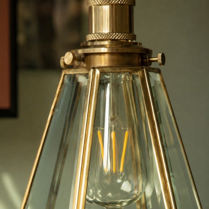 Vintage Brass Glass Wall Sconce HL4390