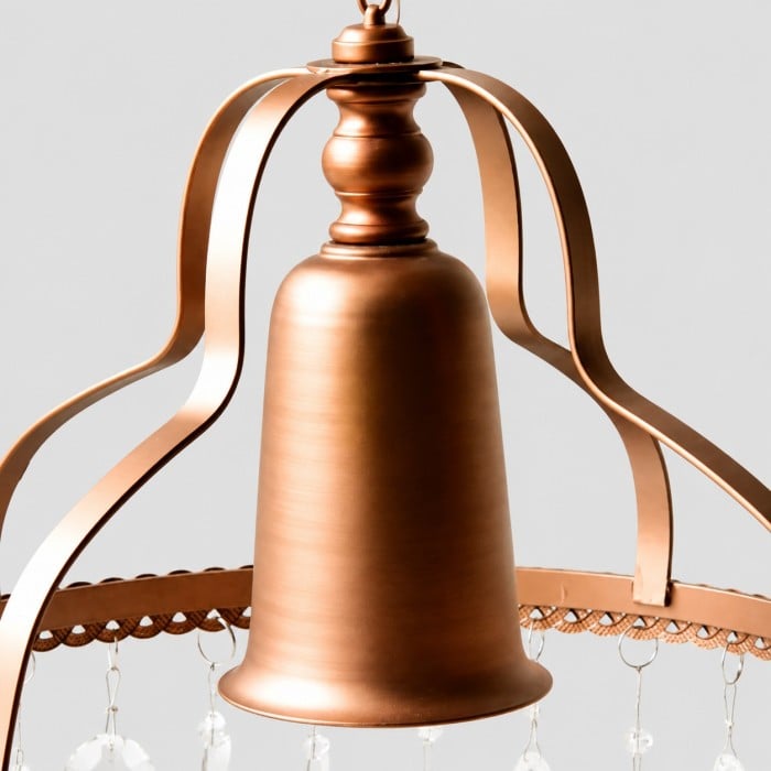 Lustre suspendu vintage à franges de cristal HL4452