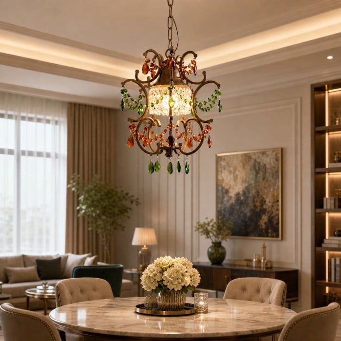 Suspension lanterne en cristal vintage HL4203