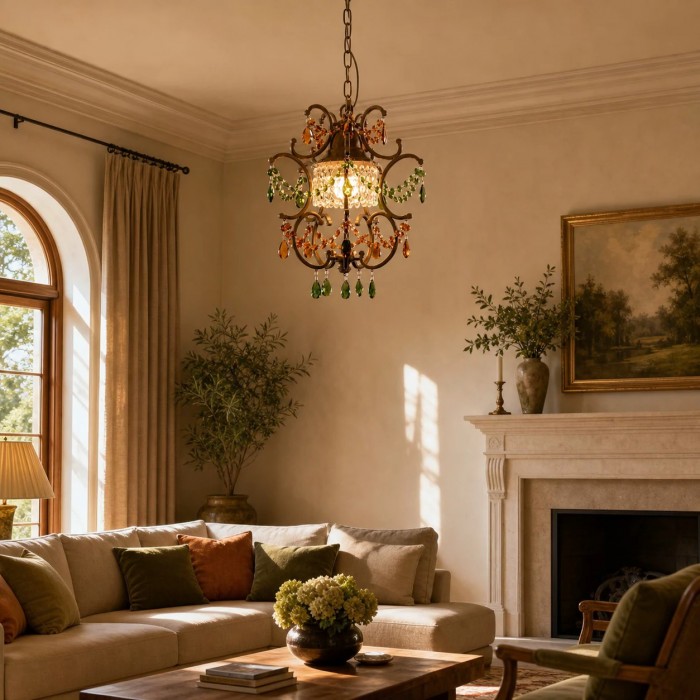 Suspension lanterne en cristal vintage HL4203