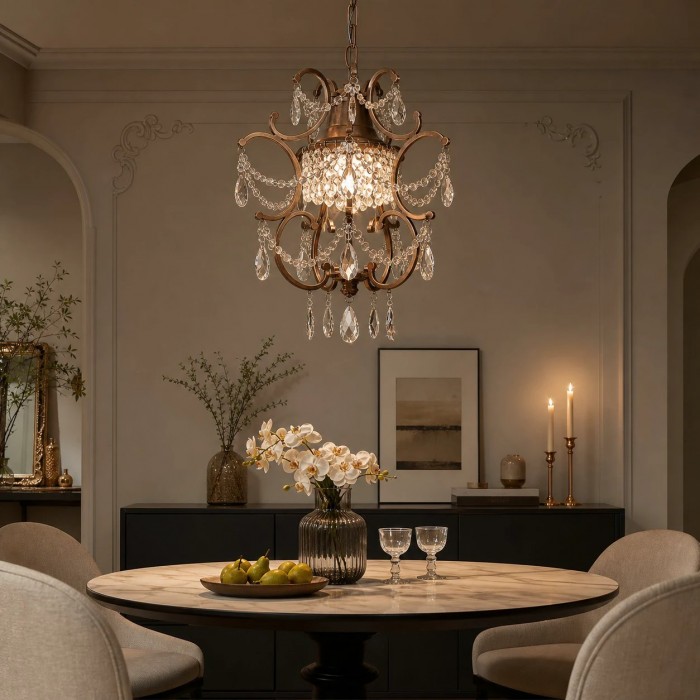 Suspension lanterne en cristal vintage HL4203
