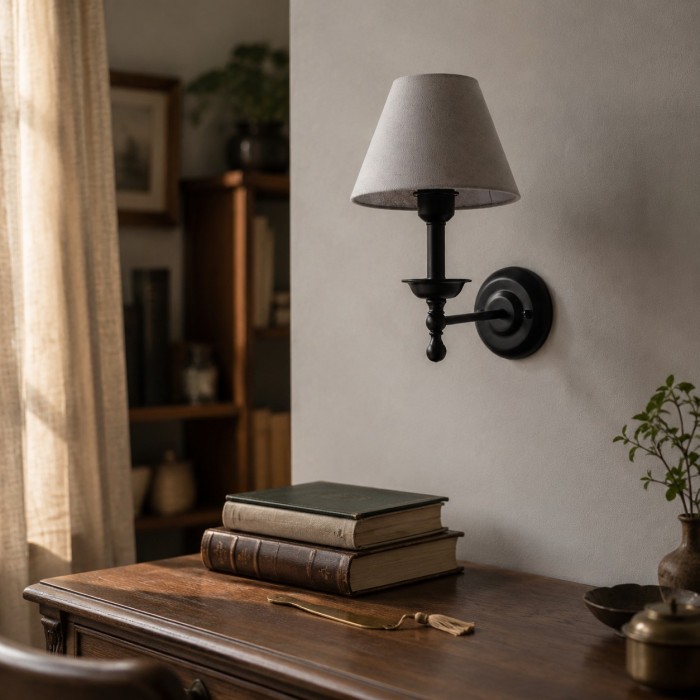 Vintage Fabric Shade Wall Sconce HL4426
