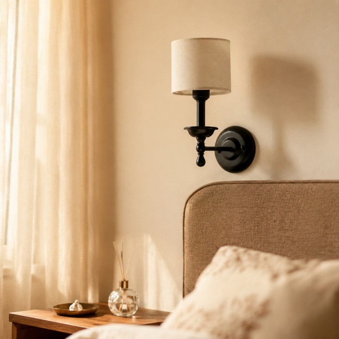 Vintage Fabric Shade Wall Sconce HL4426