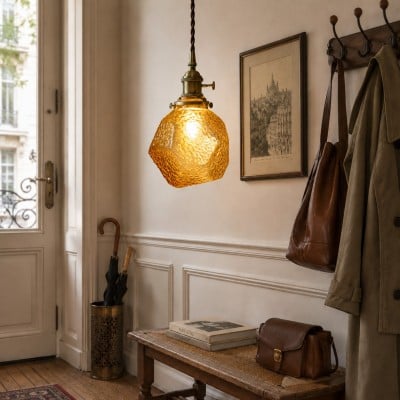 Vintage hanglamp met facetgeslepen glas HL4495
