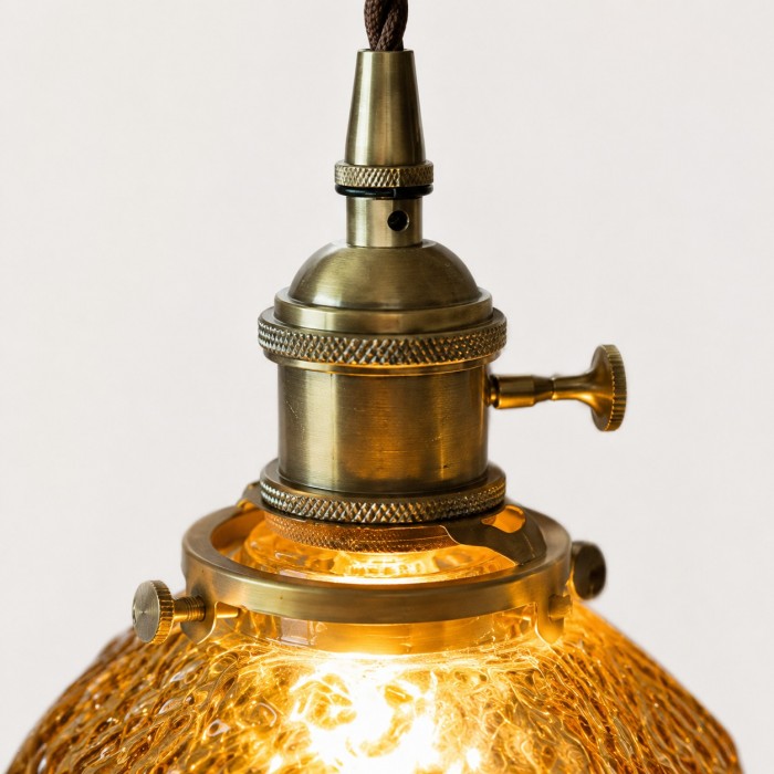 Suspension vintage en verre facetté HL4495