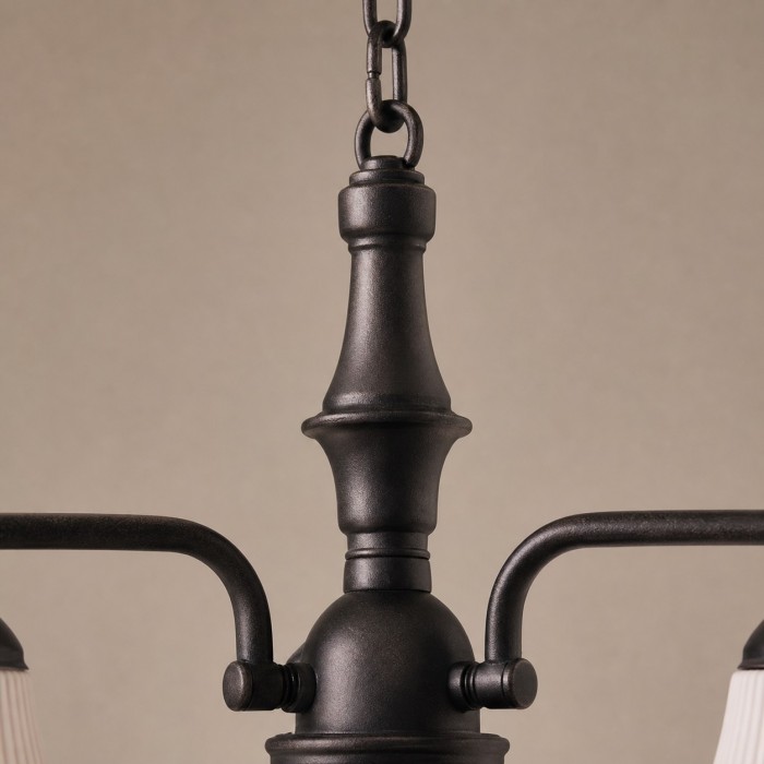 Lampadario vintage a cinque teste in vetro HL4336