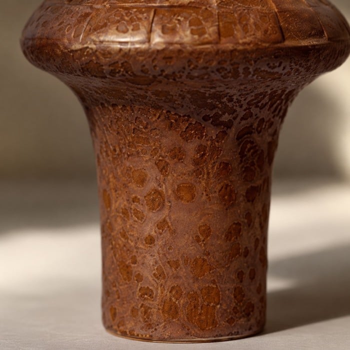 Vintage keramische tafellamp met bloemenmotief en stoffen kap in Liberty-stijl HL4457