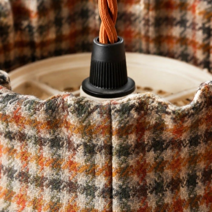 Suspension en tissu tweed à carreaux français vintage HL4398