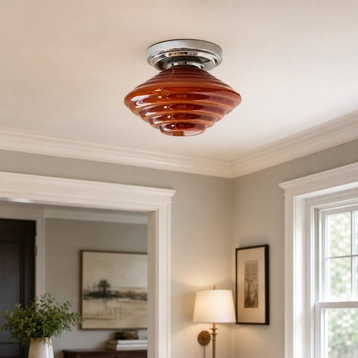 Vintage Glass Ceiling Light HL4365