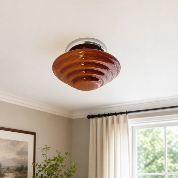 Vintage Glass Ceiling Light HL4365