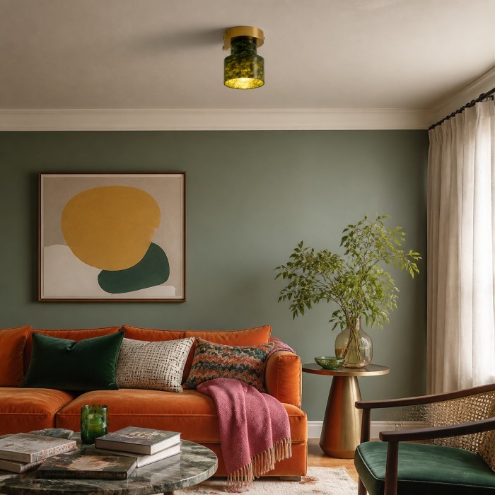 Lámpara de techo empotrada Vintage Green Jade HL4295
