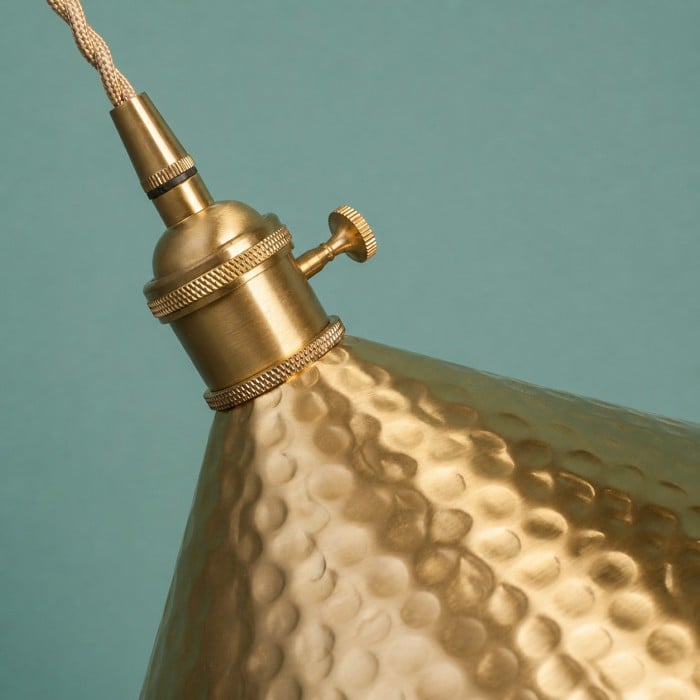 Vintage hanglamp van gehamerd messing HL4526