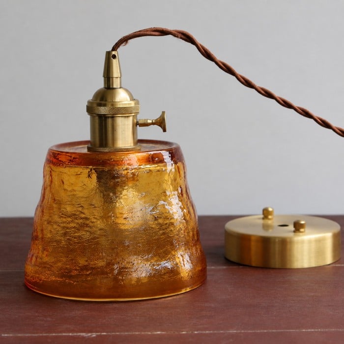 Vintage hanglamp van gehamerd glas HL4287