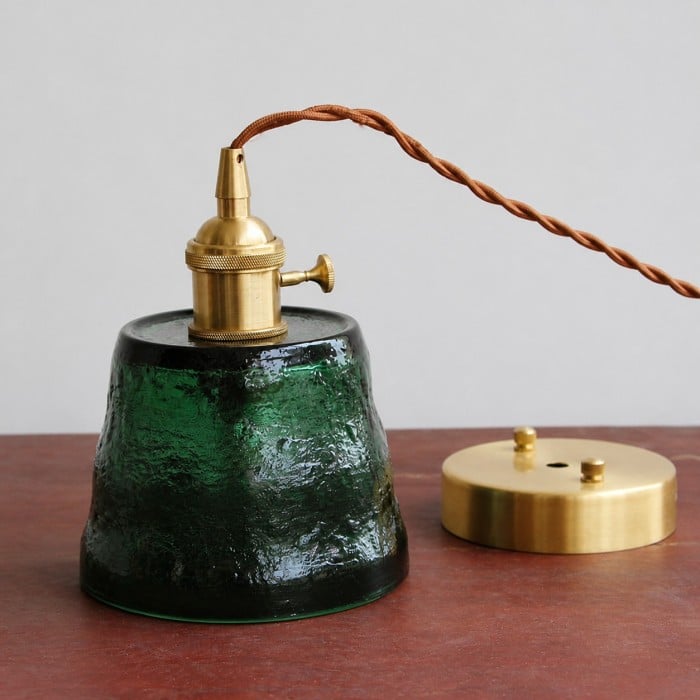 Vintage hanglamp van gehamerd glas HL4287