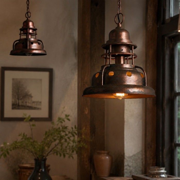 Vintage industriële ijzeren hanglamp HL4347