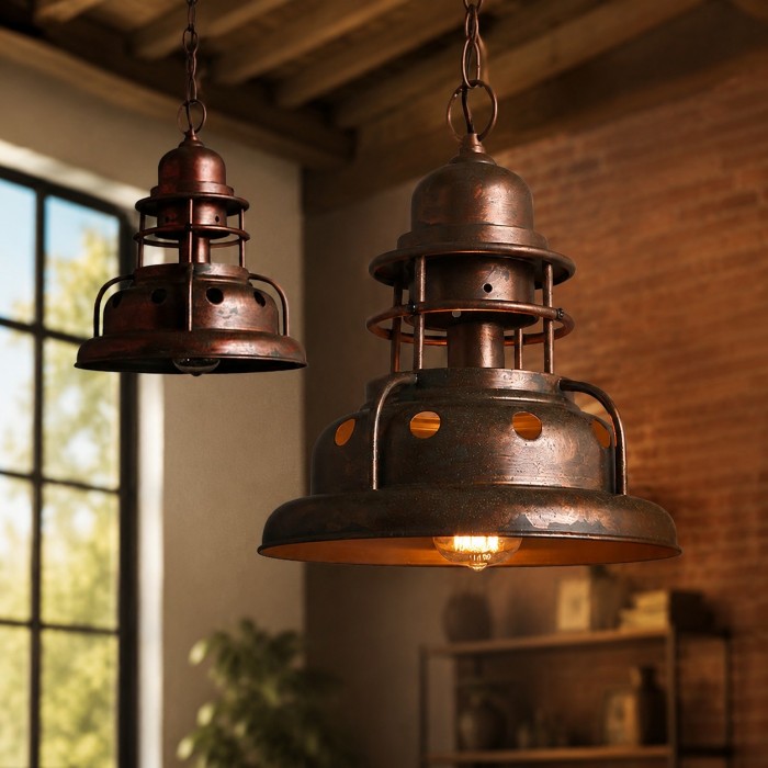 Vintage industriële ijzeren hanglamp HL4347