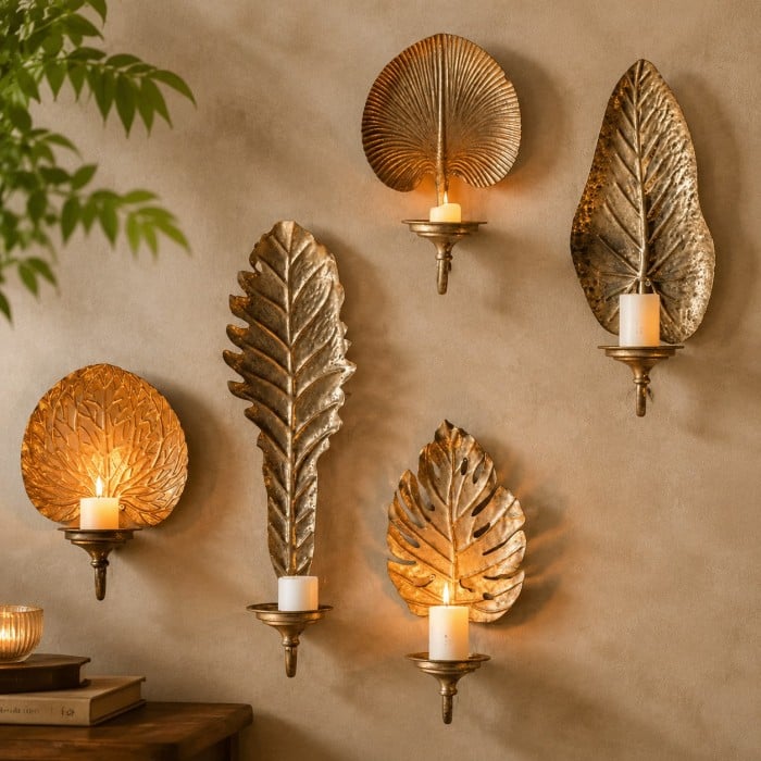 Applique murale vintage en forme de feuille HL4628